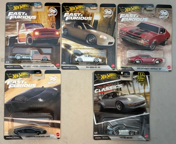 4 Hot Wheels Premium F&F + Porsche 993 GT2