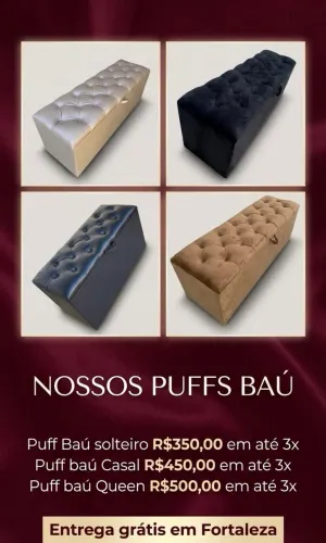 Puff Baú - Fazemos todos os tamanhos 