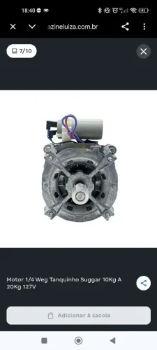 Peças para Lavadora - Motor + Batedor + Acessórios - Suggar
