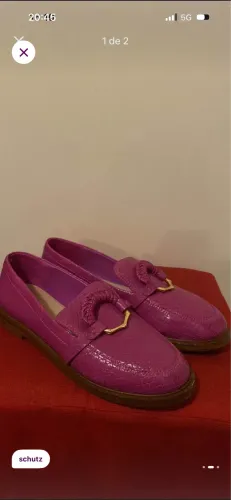 Mocassim Schutz Couro Legítimo Rosa (38)