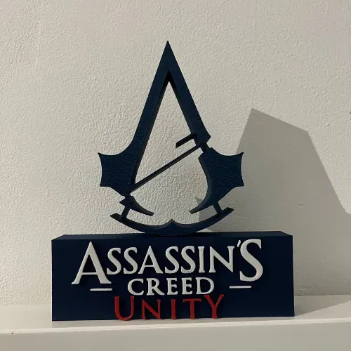 Placa Assassin's Creed Unity - Letreiro Gamer Mesa, Enfeite Setup, Revolução ?