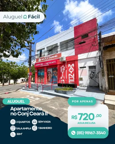 Apartamento para aluguel tem 38 metros quadrados com 2 quartos em Conjunto Ceará II - Fort