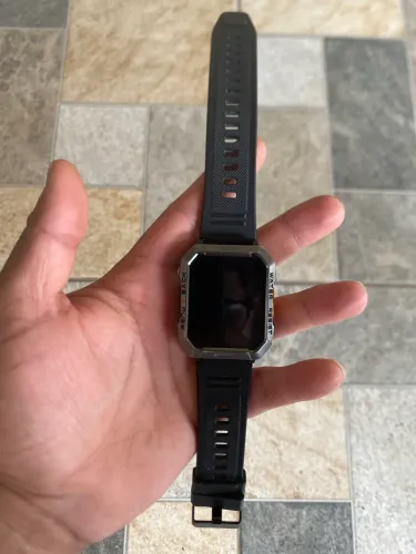 Relógio Smartwatch Esportivo Masculino - Pulseira de Silicone Preta