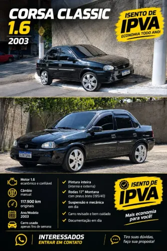 Chevrolet Corsa Sedan Super/ Classic 1.6 MPFI 8V 4 2003