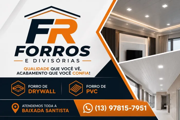 FR Forros e Divisórias | Forro de Drywall e PVC | Baixada Santista