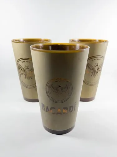 Kit 3 Copos Bacardi Colecionáveis Acrílico Edição Limitada Vintage