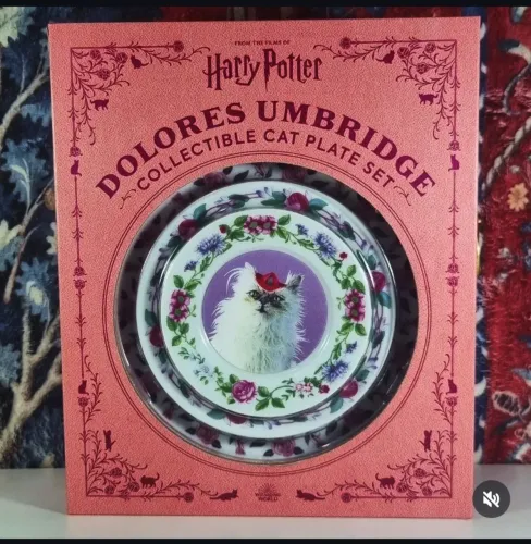 Kit pratos de gato de porcelana umbridge harry potter