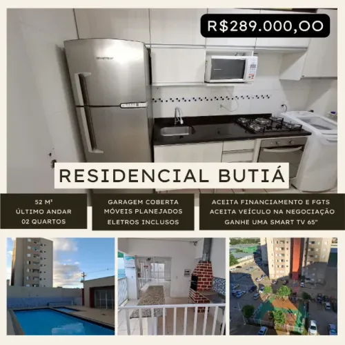 Apartamento 52m², 2 quartos, garagem coberta - Com móveis planejados