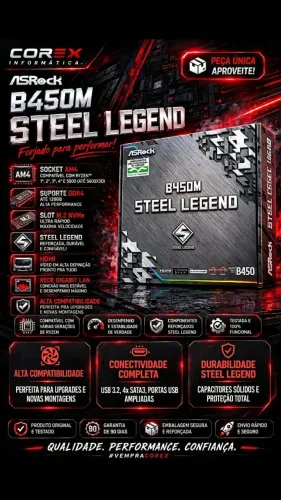 Placa Mãe B450M Steel Legend