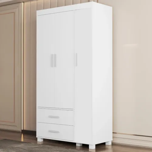 Guarda-Roupa 3 Portas Livia 0,89 m (Sem adesivo) Branco - entrega hoje