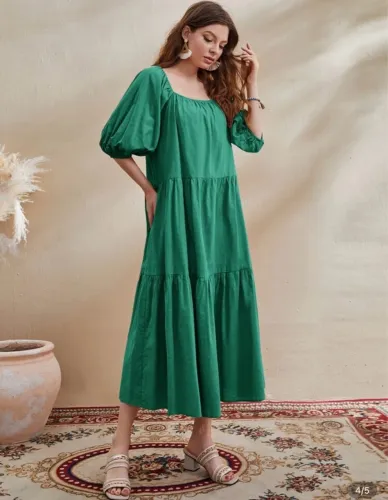 Vestido midi 100% algodão