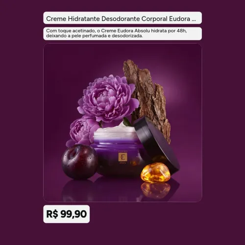 Creme hidratante Eudora Absolu