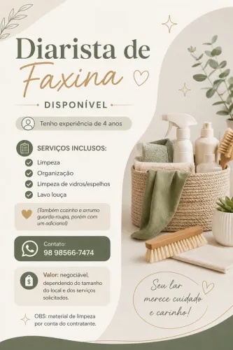 Faxina/ Diária