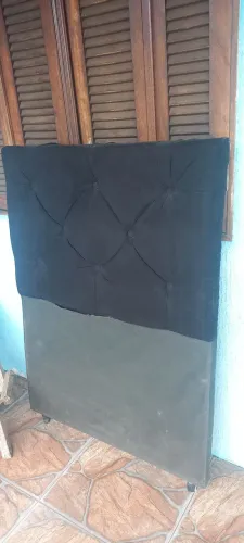 Cabeceira Preta Estofada Solteiro 