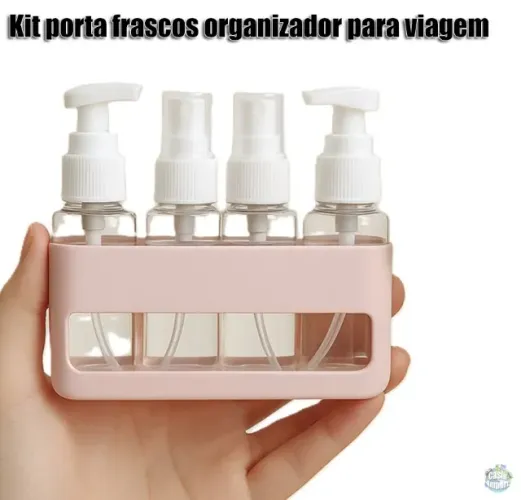 Kit Porta Frascos Organizador para Viagem Shampoo Creme Sabonete