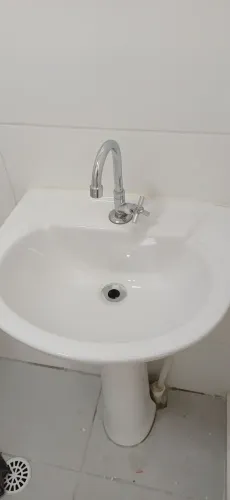 Bancada lavatorio + Pia de Lavanderia e pia de cozinha Granito Sintético com Cuba Inox