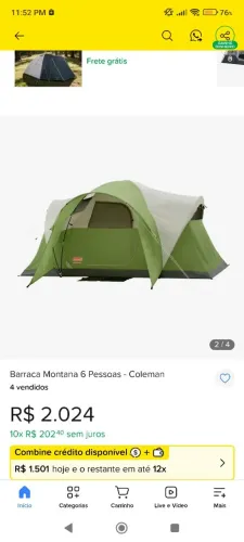 Barraca Coleman importada 6 pessoas a melhor do mercado