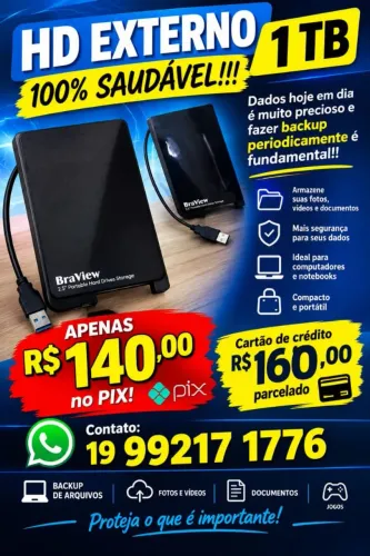 HD Externo 1.TB ( 100% saudável)