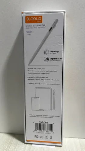 ? CANETA STYLUS ATIVA ?GOLD PRO - MODELO CNT-003 ?