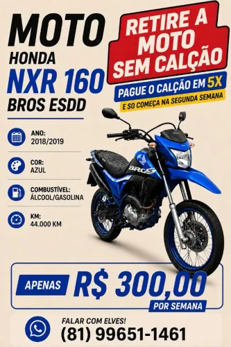 Bros 160 2019, para locação