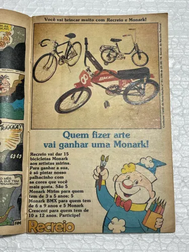 Gibi Mônica com Promoção Monark Monareta Mirin BMX Tanquinho e Monark Crescent