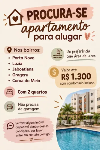 PROCURA-se apto aluguel