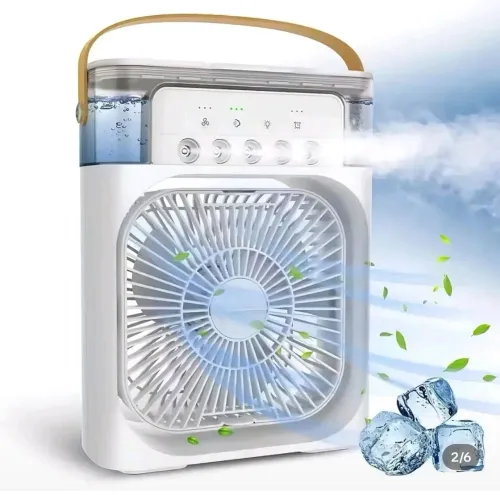 Mini climatizador, umidificador, ventilador com led