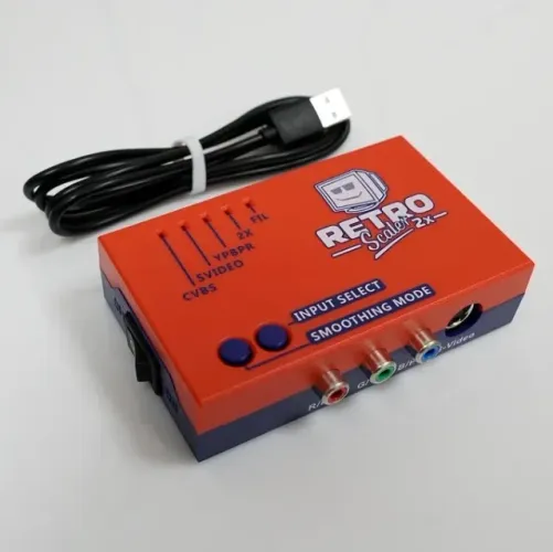 RetroScaler 2X: Transforme Sinal AV/S-Video/YPbPr P/ HDMI (Compatível com SNES,PS1, PS2)
