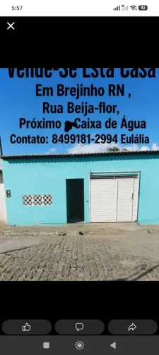Vende-se uma casa em BREJINHO RN , Conjunto João Paulo ll, Rua Beija-flor