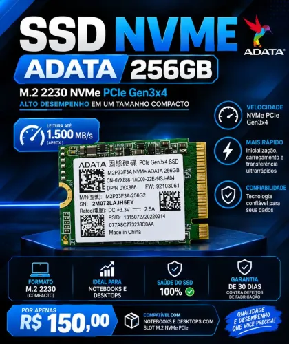 SSD NVME ADATA 256GB