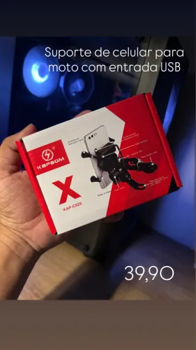 Suporte de celular para moto com USB