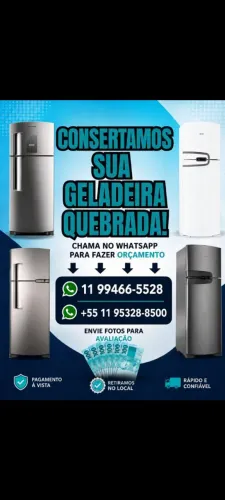Conserto de geladeira e máquina de lavar 