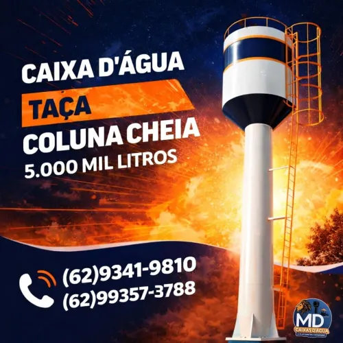 Caixa D'água tipo taça coluna cheia 5.000 mil litros