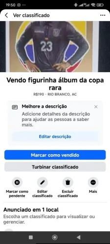 Figurinha rara do álbum da copa 