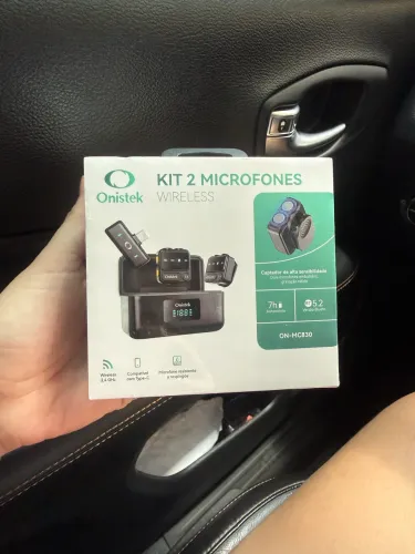 Kit com 2 microfones sem fio Onistek