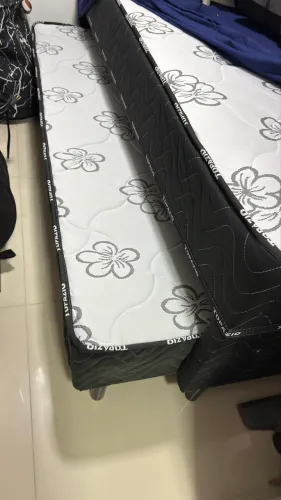 Cama bibox de solteiro com auxiliar Macro Topázio com Molas Ensacadas