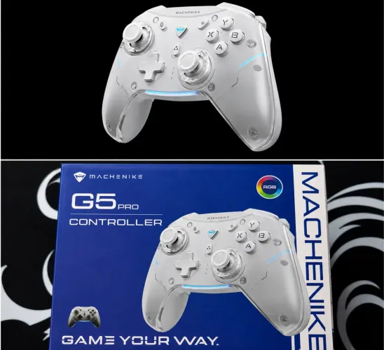 Controle Gamer Machenike G5 Pro Branco sem fio para Switch, PC, IOS e Android