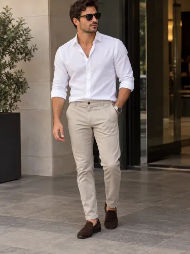 Calça sarja Calvin Klein tamanho 4/ bege