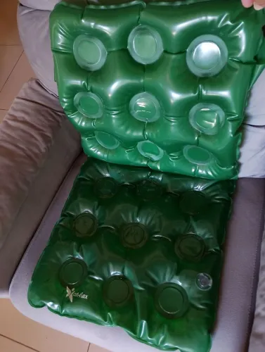 Assento Gel Quadrado Artflex com Encosto Anti escaras alça 95x45cm verde
