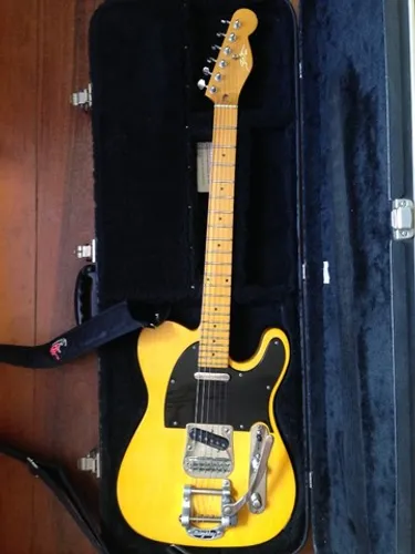 Guitarra Telecaster Amarela Luthier Beta Fender Noiseless Bigsby com Case Edyl
