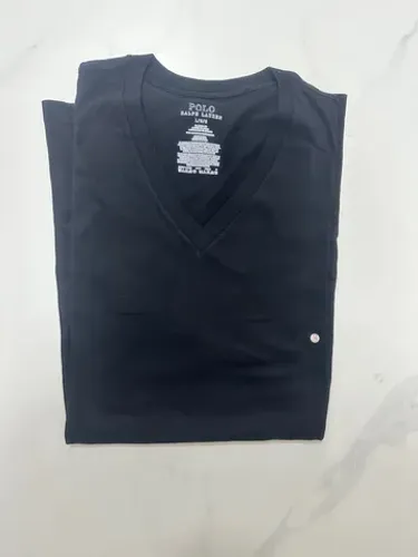 Camiseta Preta Gola V Polo Ralph Lauren - G