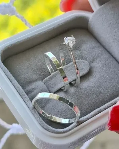 Alianças de compromisso em aço inox