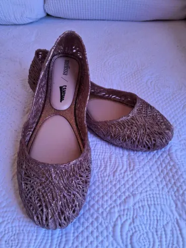 Sapatilha Melissa Campana Flow - Vidro Glitter Rosa - Tamanho 39/40<br>