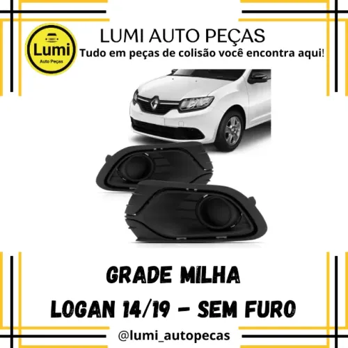 Grade Milha Logan 2014/2019 Preta S/Furo - NOVA 