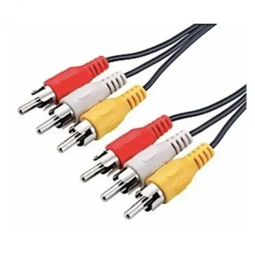 Cabo Áudio E Vídeo Rca Coaxial 3 Vias X Rca 3 Vias 1,50m Loja Coimbra Computadores Entrega