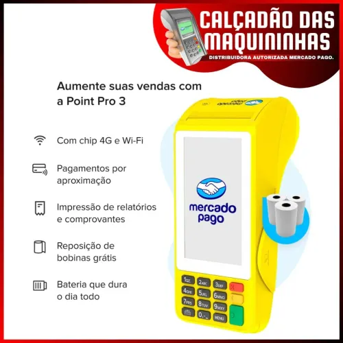 Maquina de cartao Mercadopago Point Pro 3 lançamento nova e lacrada
