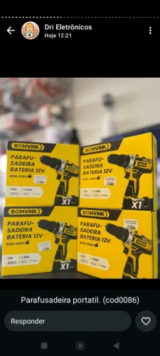 Parafusadeira/Furadeira a bateria 12V