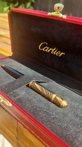 Caneta Cartier original modelo diabolo mini tiger com caixa 