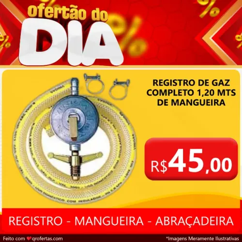 REGISTRO DE GAZ  COMPLETO ( REGULADOR DE PRESSAO PARA GAZ GLP COMPLETO 