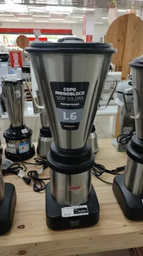 LIQUIDIFICADOR INDUSTRIAL 6L INOX BIVOLT BAXA ROTAÇÃO L6 SKYMSEN